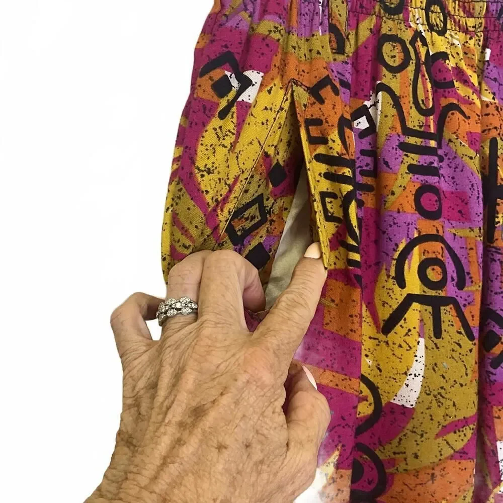 Vintage 90s Happy Legs Women's Small Multicolored Retro Psychedelic Pants - Picture 4 of 9